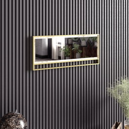 Hanah Home Espejo Decorativo Polka - Blanco y Dorado
